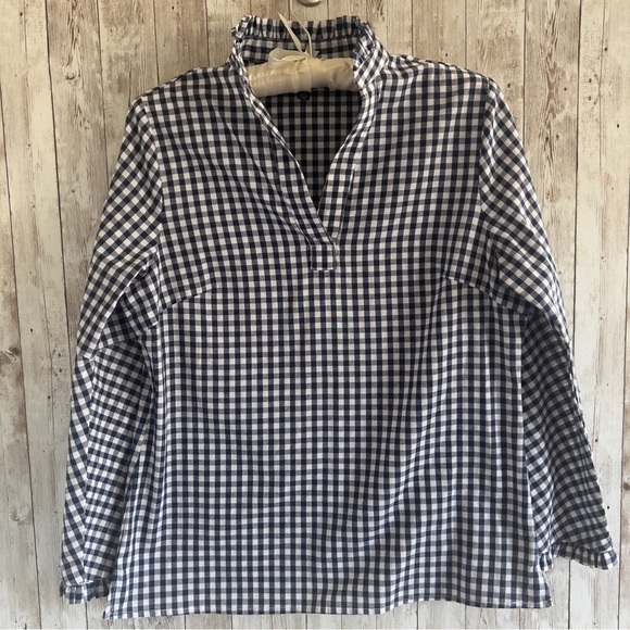 Duffield Lane Tops - Duffield Lane Preppy Blue and White Gingham Bell Sleeve Blouse Small